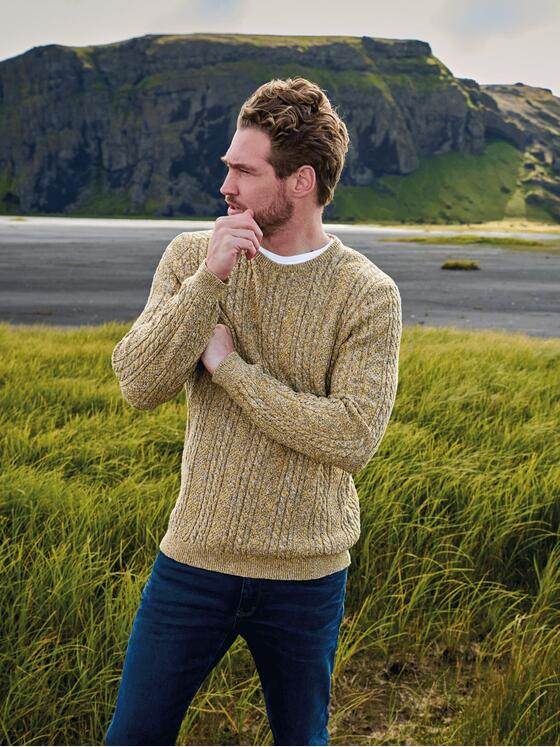 engbers Herren Pullover strukturiert Gelb 35559