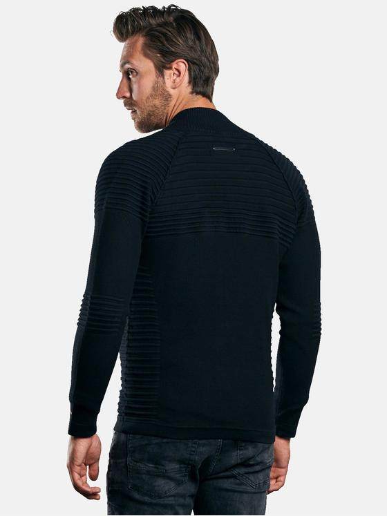 emilio adani Herren Sportiver Strickcardigan Schwarz 30420