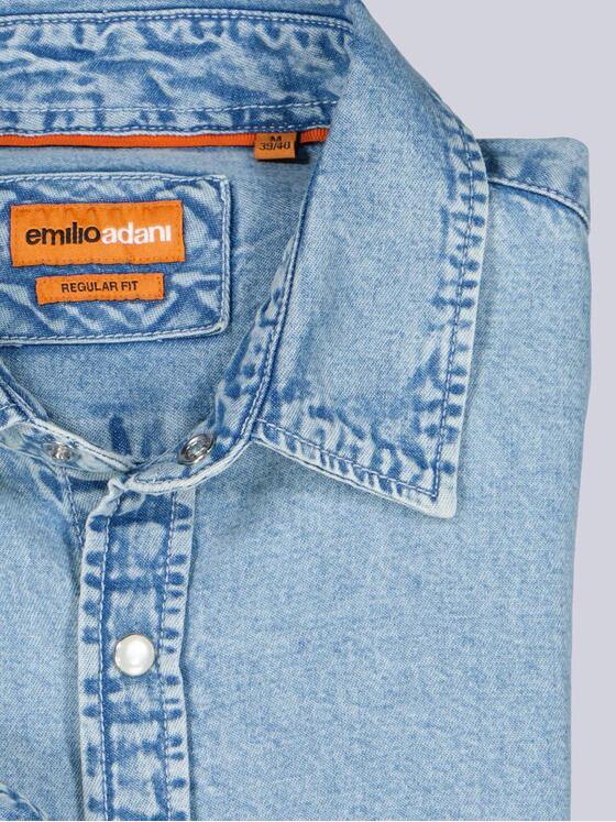 emilio adani Herren Hemd uni Hellblau 40927