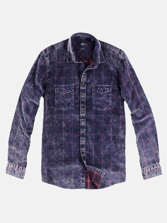 engbers Herren Cord-Karohemd Rot 30175