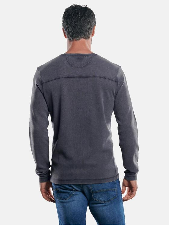 engbers Herren Lässiges Henley Shirt Grau 30278