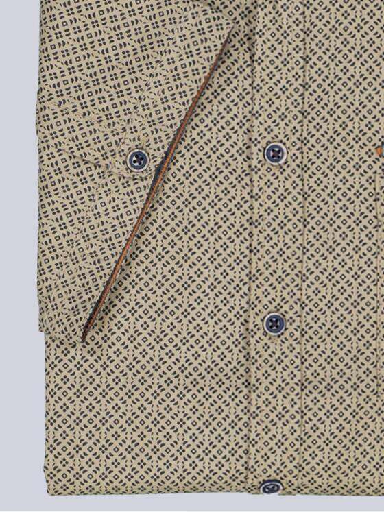 engbers Herren Kurzarm-Hemd gemustert Sand 39184