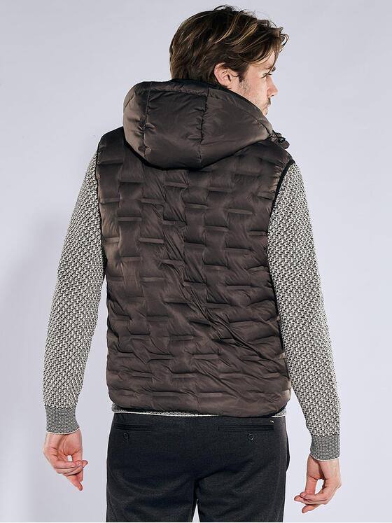 emilio adani Herren Steppweste mit Brusttasche Schwarzbraun 40866