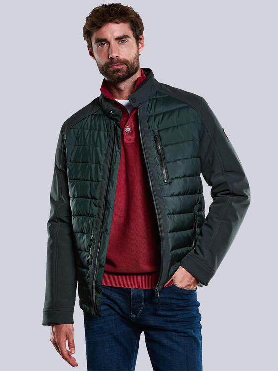 engbers Herren Steppjacke aus Materialmix Grün 33300
