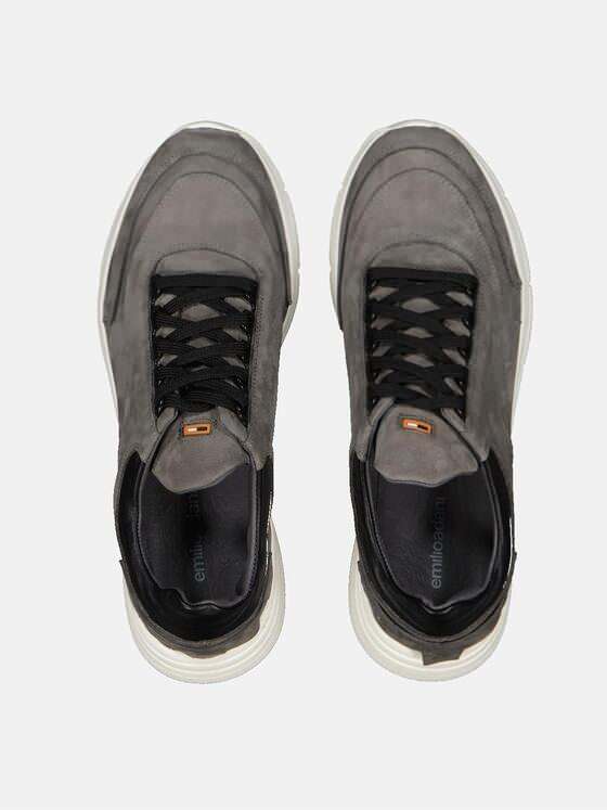 emilio adani Herren Sneaker aus Nubuk-Leder Grau 33595