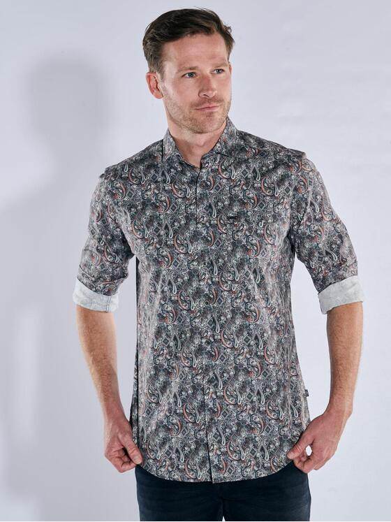 engbers Herren Langarm-Hemd gemustert Oliv 39326