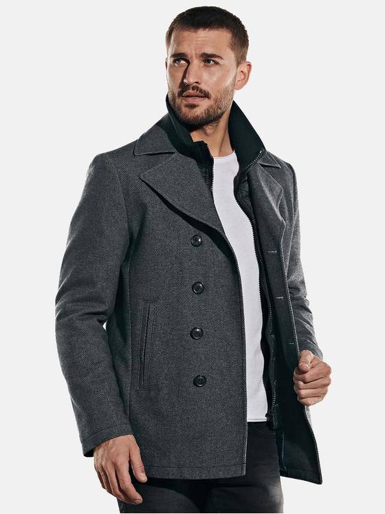 emilio adani Herren Jacke im Caban-Style Grau 32000