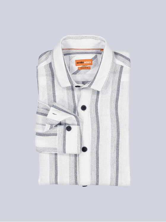 emilio adani Herren Overshirt gestreift Beige 38347