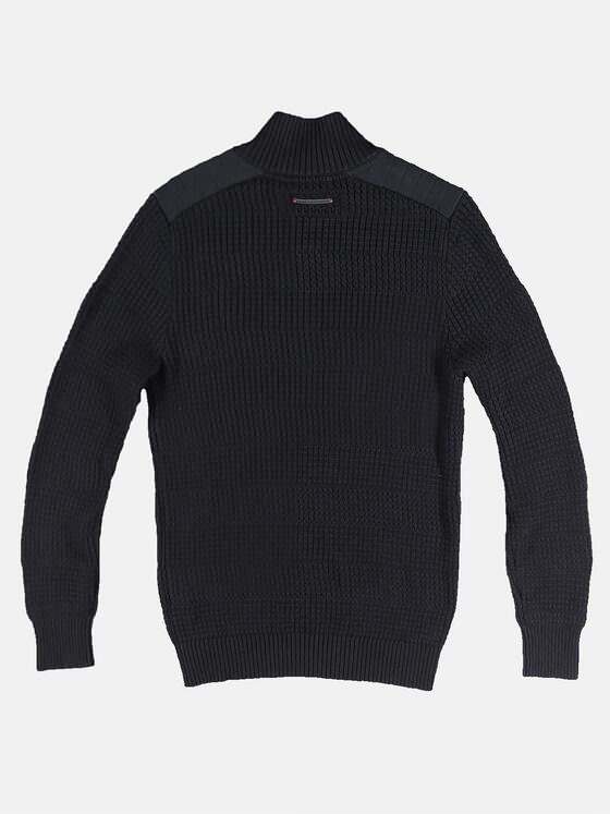 emilio adani Herren Pullover Polokragen Schwarz 30847