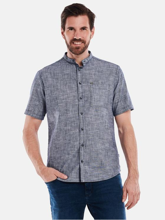 engbers Herren Kurzarm-Hemd uni Blau 34970