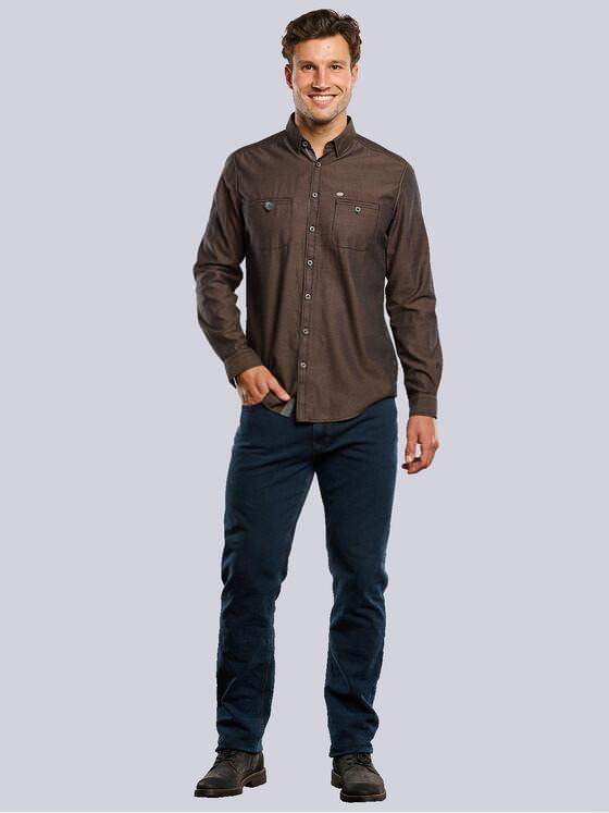 engbers Herren Langarm-Hemd aus nachhaltiger Baumwolle Dunkelorange 33637