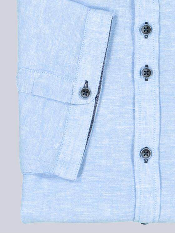 engbers Herren Kurzarm-Hemd mit Leinenanteil Brilliantblau 38379