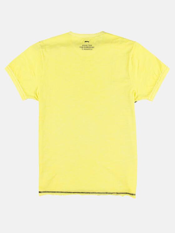 engbers Herren T-Shirt mit Knopfleiste und Kontrastdetails Gelb 29799