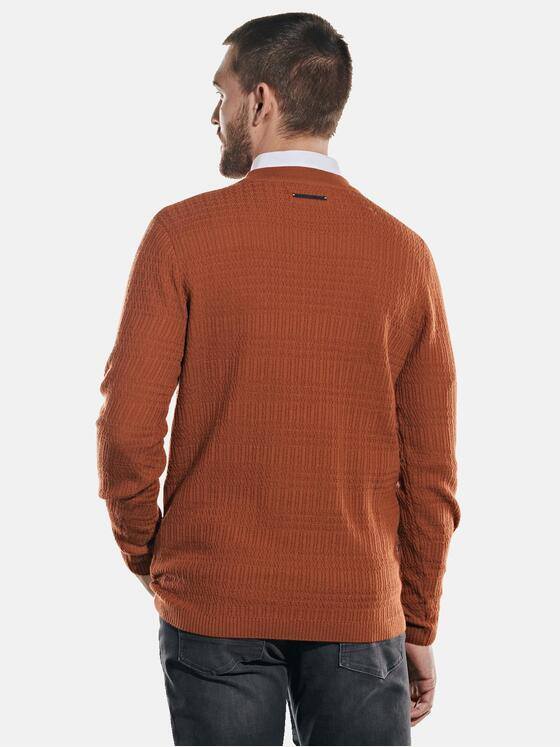 emilio adani Herren Pullover aus Merinowolle Orange 32064