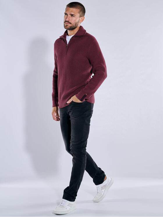 emilio adani Herren Pullover mit Troyerkragen Violett 37612