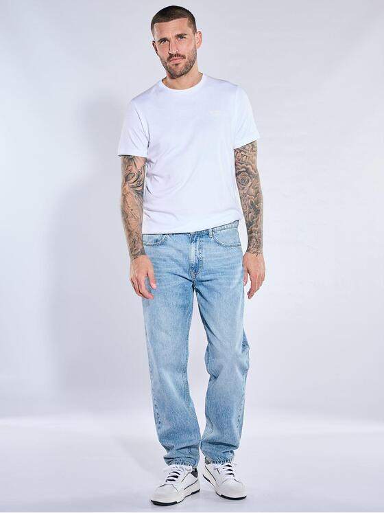 emilio adani Herren Jeans mit lässiger Passform Taubenblau 41013