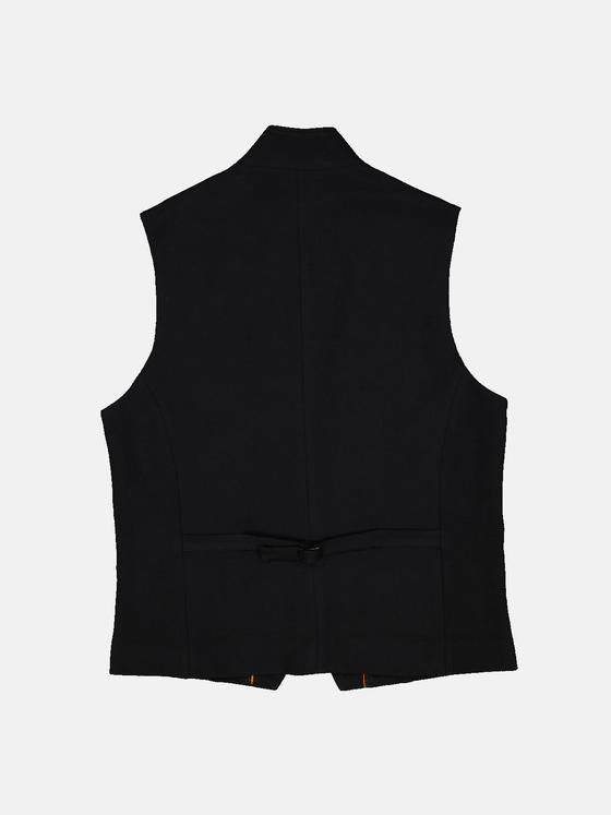 emilio adani Herren Sakko-Weste mit Zipper Schwarz 33566