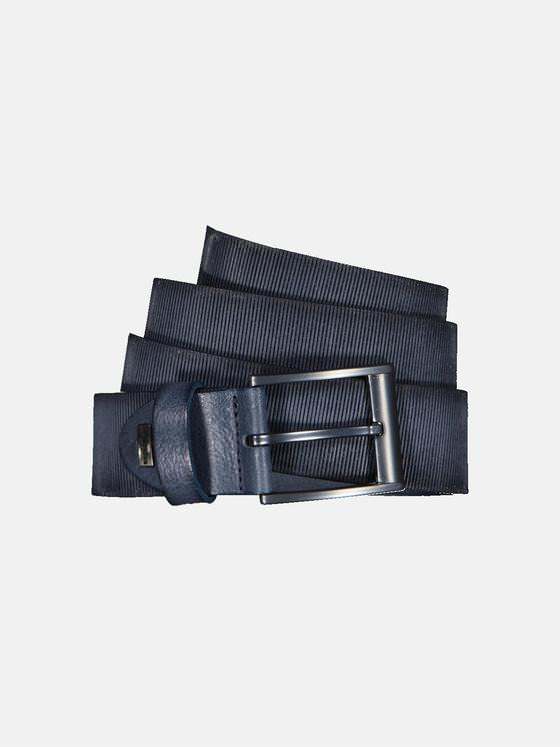 emilio adani Herren Ledergürtel gemustert Blau 33943