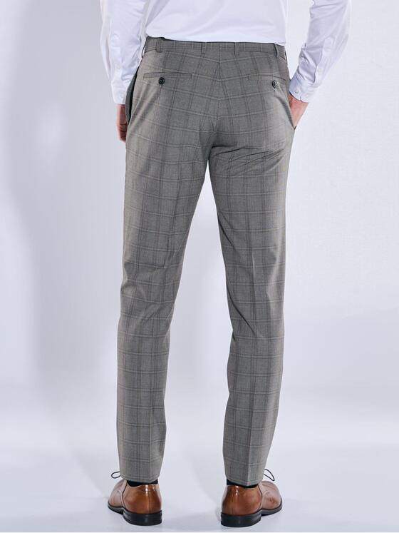 emilio adani Herren Anzug-Hose im Karodesign Grau 38189