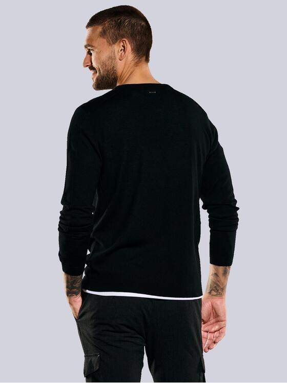 emilio adani Herren Pullover regular Schwarz 35415