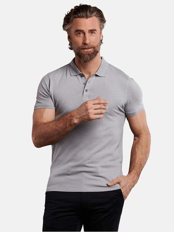 ENGBERS GERMANY Herren softes Poloshirt aus Baumwoll-Modal-Mix Mausgrau 29837