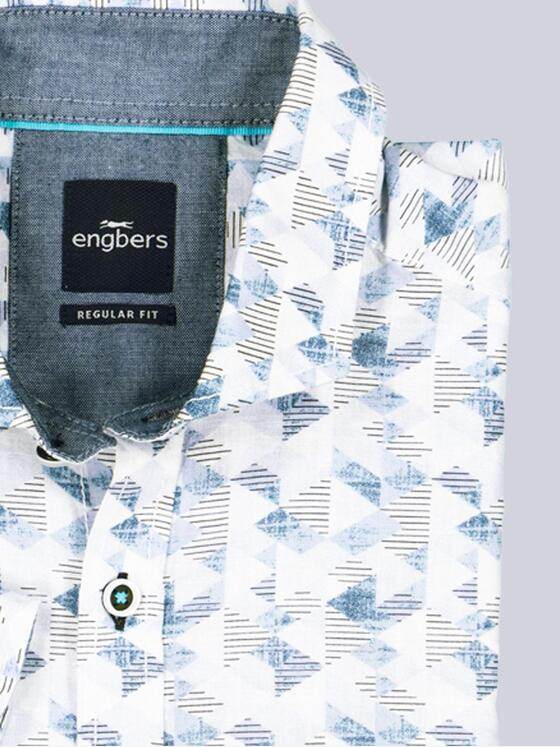 engbers Herren Kurzarm-Hemd gemustert Hellblau 38945