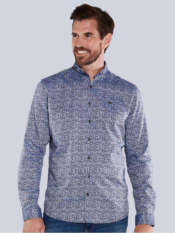 engbers Herren Langarm-Hemd gemustert Blau 35794