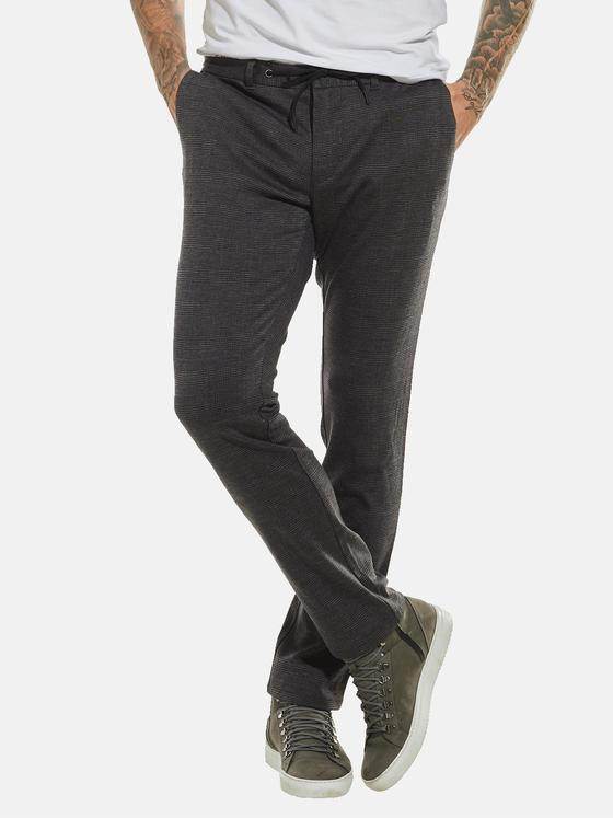 emilio adani Herren Hose dezent kariert Grau 32312