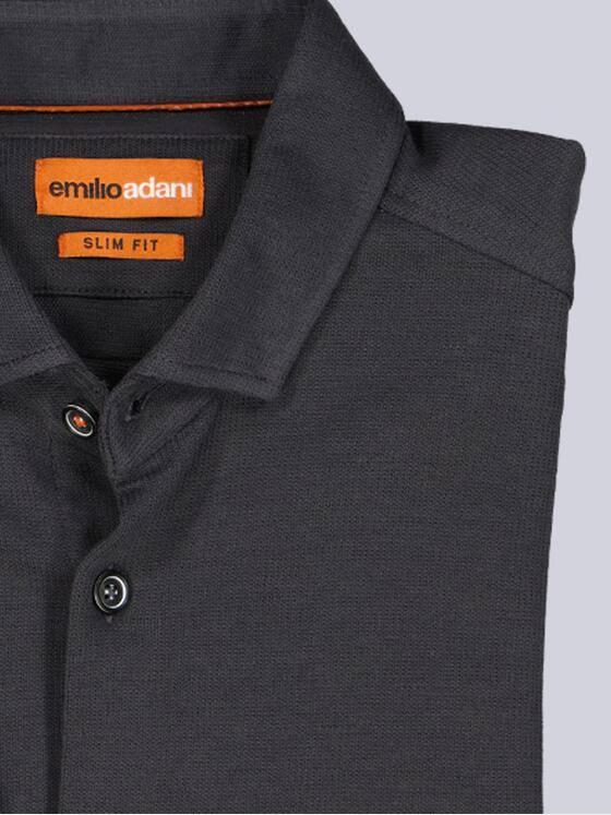 emilio adani Herren Langarm-Hemd aus Jersey Anthrazit 39605