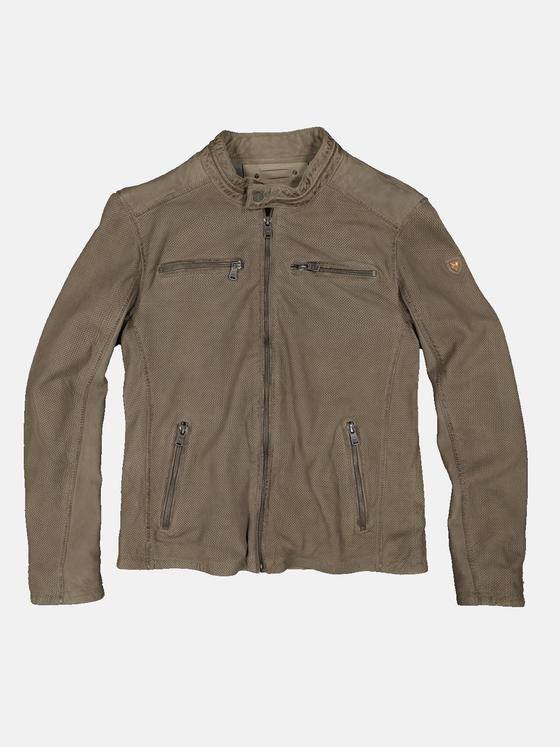 emilio adani Herren Lederjacke slim fit Beige 34454