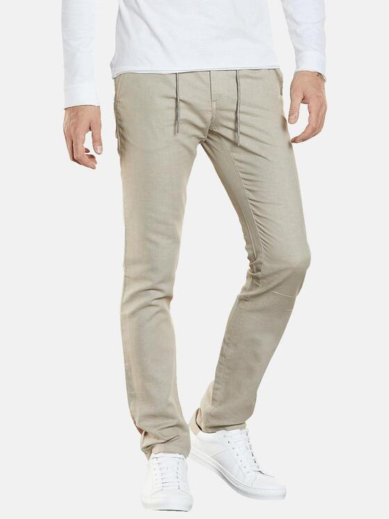 emilio adani Herren Chino mit Leinenanteil Beige 34680