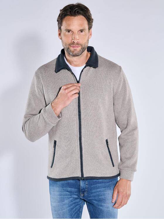 engbers Herren Sweatjacke meliert Braunbeige 39561