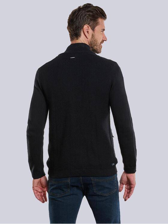engbers Herren Strickjacke strukturiert Schwarz 33711