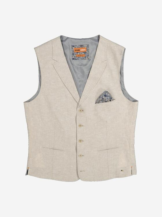 emilio adani Herren Sakko-Weste slim fit Beige 36963
