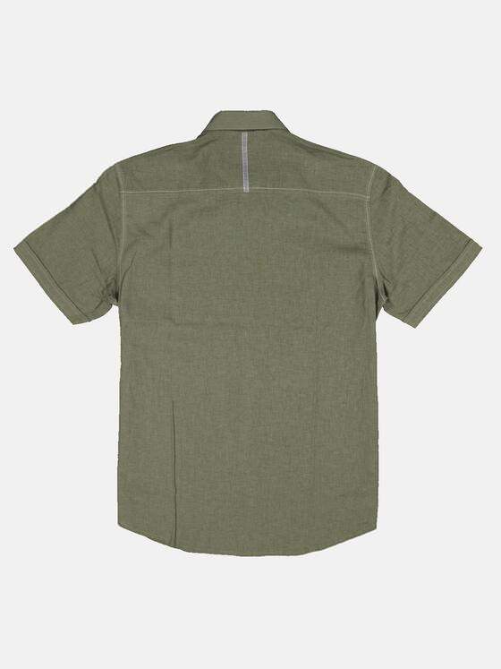 engbers Herren Kurzarm-Hemd mit Leinen-Anteil Khaki 33443