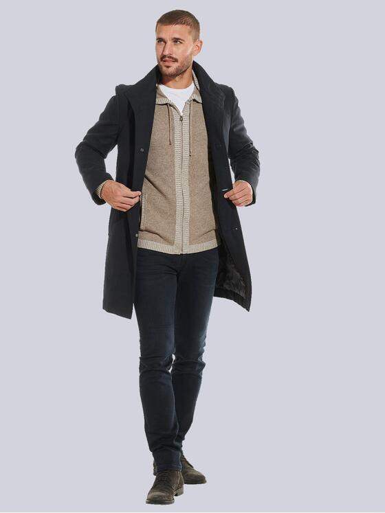 emilio adani Herren Mantel aus Baumwolle Blau 32247