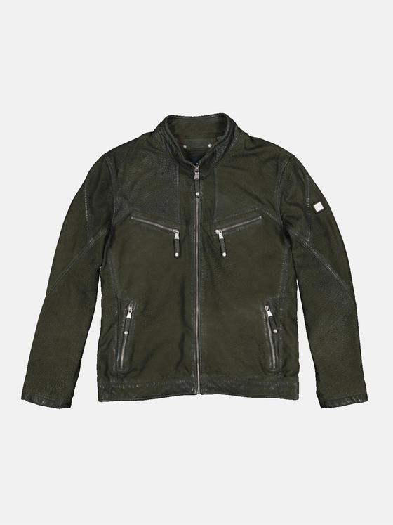 engbers Herren Lederjacke aus Nubuk-Leder Grün 34214