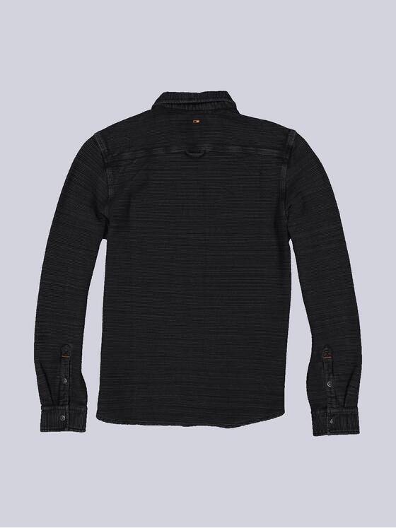 emilio adani Herren Langarm-Shirt mit Polo-Kragen Schwarz 36108