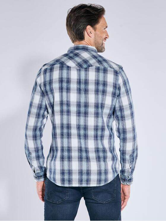 engbers Herren Langarm-Hemd kariert Brilliantblau 39211