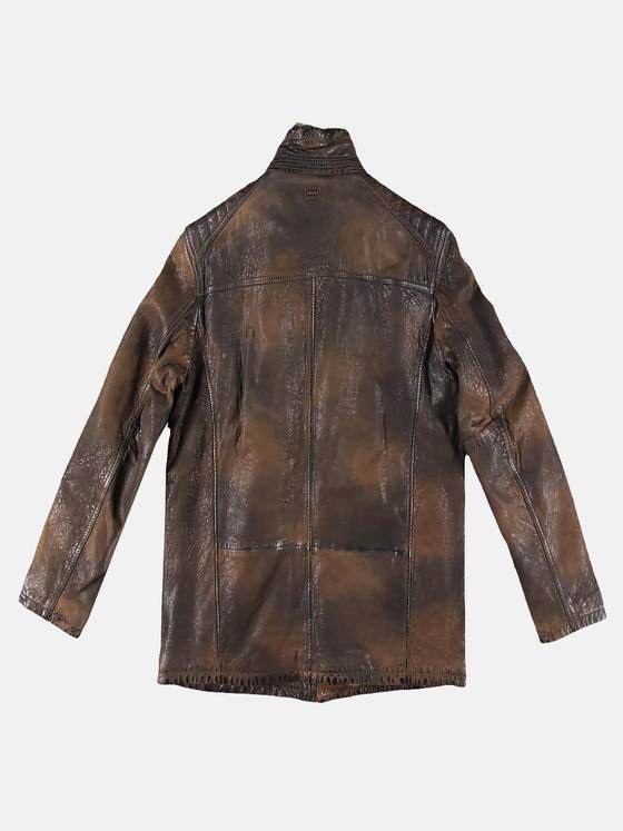 engbers Herren Lederjacke mit abnehmbarem Kunstpelz Braun 30160