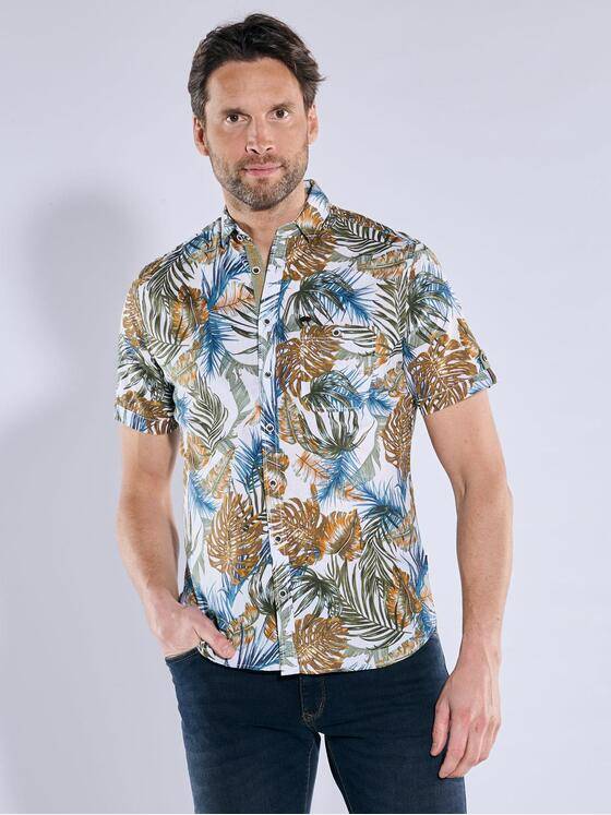 engbers Herren Kurzarm-Hemd gemustert Khaki 38776