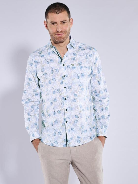 engbers Herren Langarm-Hemd gemustert Hellblau 36562