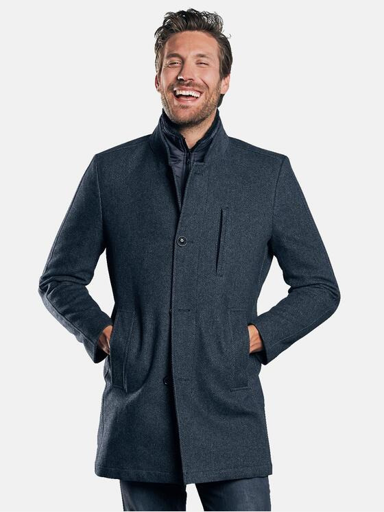emilio adani Herren Stilvoller Wollmantel Grau 30225