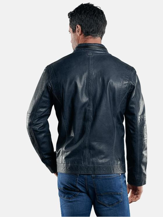 engbers Herren Rustikale Lederjacke Saphirblau 29063