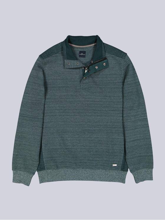 engbers Herren Sweatshirt mit Stehkragen Petrolblau 38181