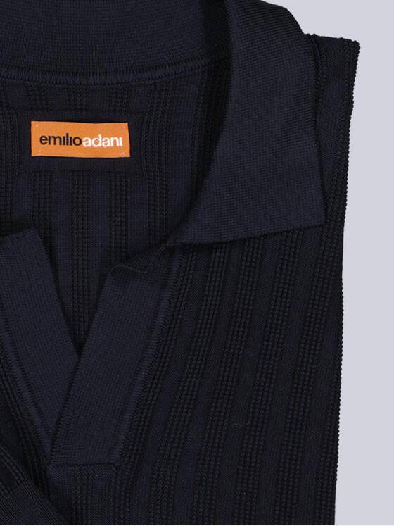 emilio adani Herren Modisches Strickpolo Saphirblau 40139