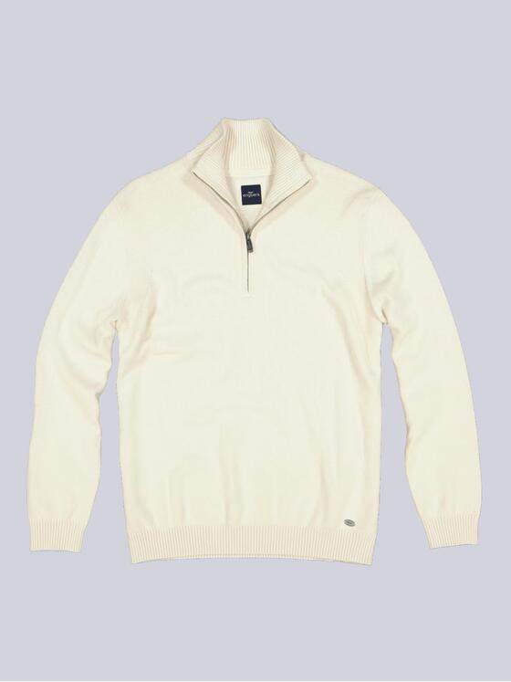 engbers Herren Pullover mit Troyerkragen Weiß 35743