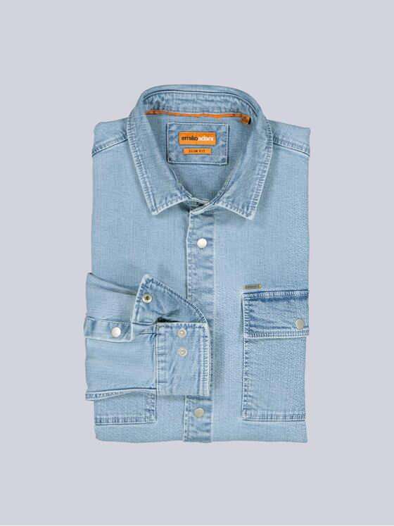 emilio adani Herren Overshirt im Jeans-Look Hellblau 40045