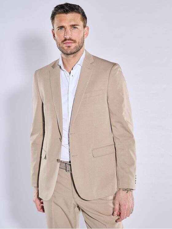 emilio adani Herren Anzug-Sakko slim fit Beige 38457