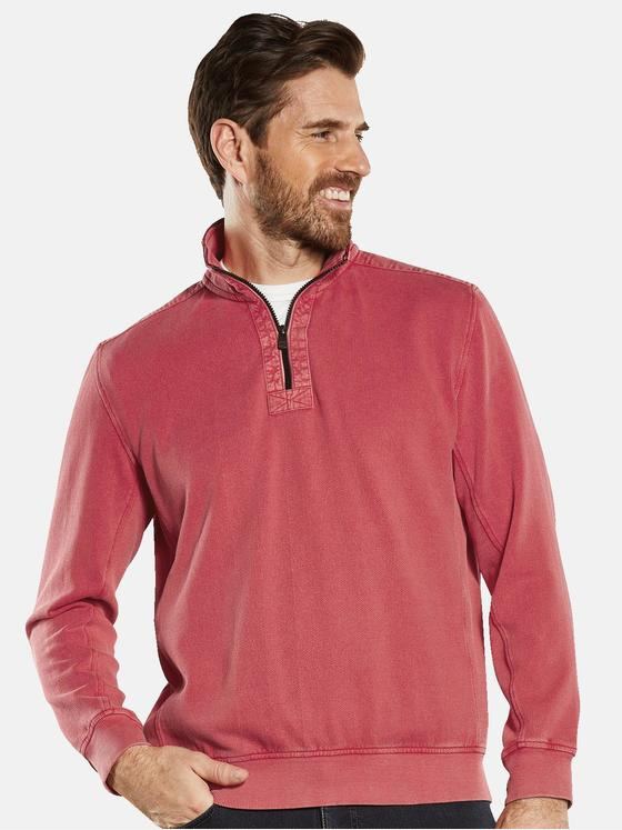 engbers Herren Sweatshirt mit Stehkragen Hellrot 34854
